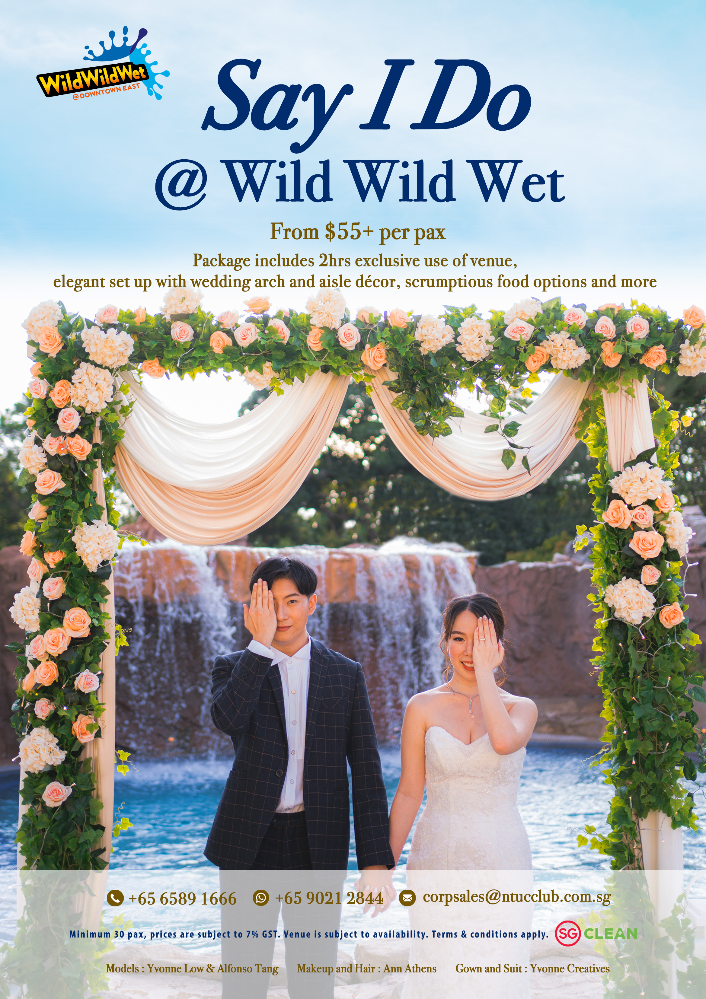 Outdoor wedding venues at Wild Wild Wet water park Singapore