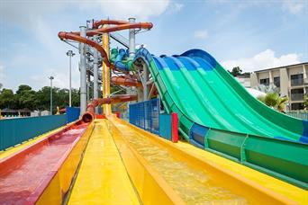 Vortex high speed slide water slides in Wild Wild Wet water park Singapore